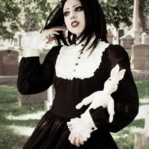 Lace Lolita Gloves Lolita White Lace Hand Sleeve Wrist Cuff for Women Girls Halloween Cosplay Masquerade Tea Party Sweet Hand Accessories 1 Pair4