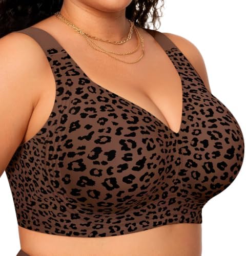 OEAK Womens Wireless Jelly Bras Plus Size Support Push Up Comfort...