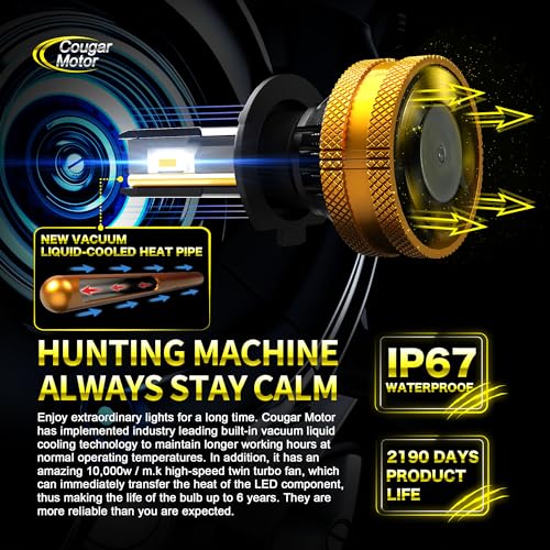 image for Cougar Motor Ultimate H7 LED Fog Light Bulb, 30000LM 120W High-Focus 6