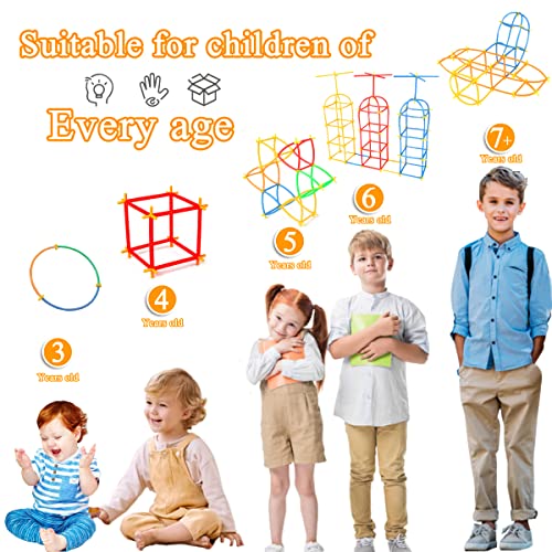 Straw Constructor Interlocking Plastic Enginnering Toys-Colorful Building Toys- Fun- Educational- Safe for Kids- Develops Motor Skills-Construction Blocks- Best Gift for Boys and Girls