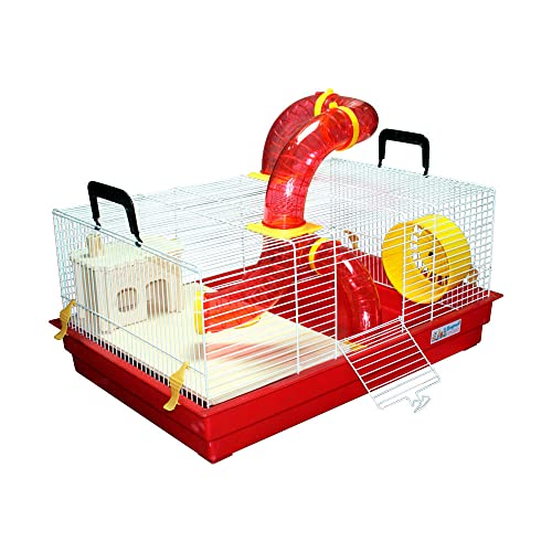 Gaiola Hamster natureza com tubos divertidos Montada