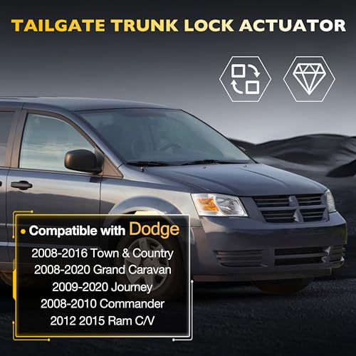 Image of Rear Tailgate Lock Actuator Compatible with Dodge Town & Country, Grand Caravan, Journey, Commander, Ram C /V Trunk Liftgate Latch Actuator Replaces#4589243AA 4589243AG