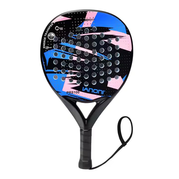 IANONI Racchetta da padel con superficie in fibra di carbonio con nucleo in schiuma EVA Memory Flex Foam Padel Padel Padel Paddle Tennis