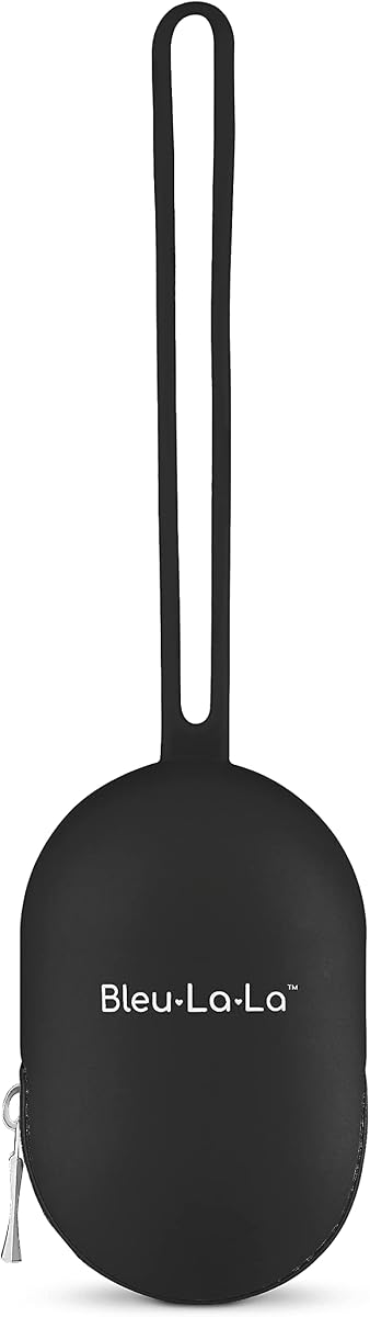 Funda para chupete: chupete de silicona suave, clip y bolsa de accesorios con cremallera (negro)