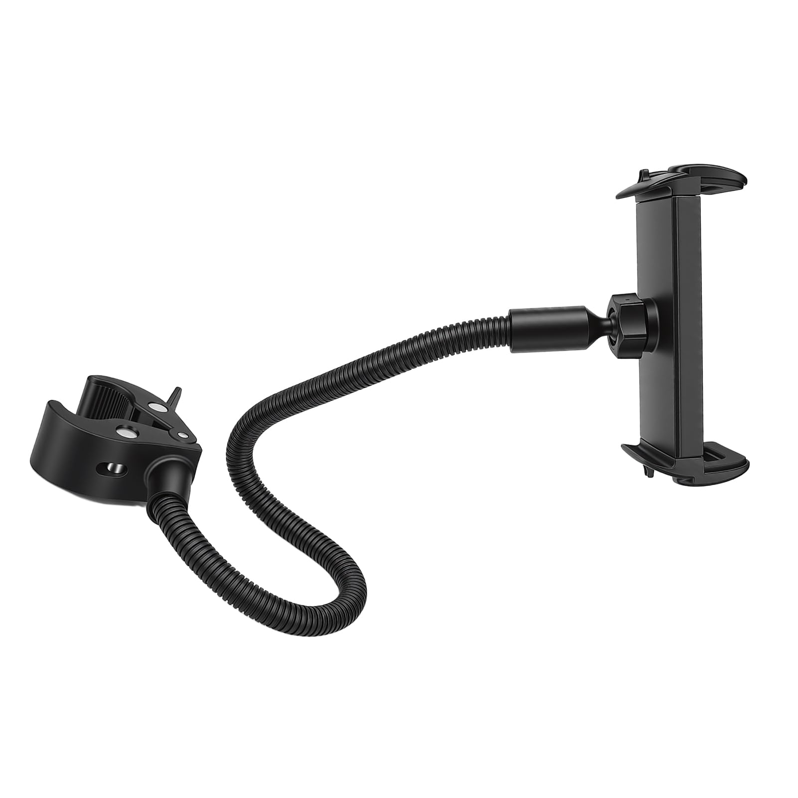Fyearfly Supporto flessibile per smartphone a collo d'oca, supporto stabile e regolabile per braccio per telefono cellulare per passeggino, bici fitness, postazione di lavoro su tapis