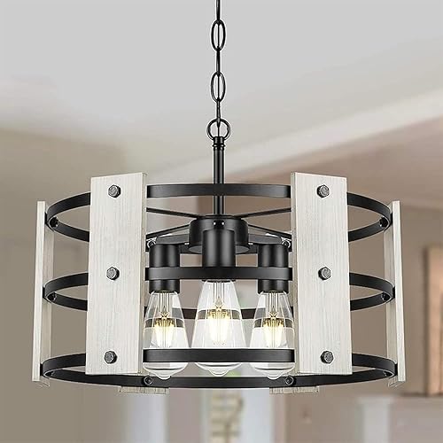 Miniatura 1 de vsGotber Lámpara de techo moderna retro negra industrial creativa casa de campo comedor techo cadena luces geométricas de isla de cocina,