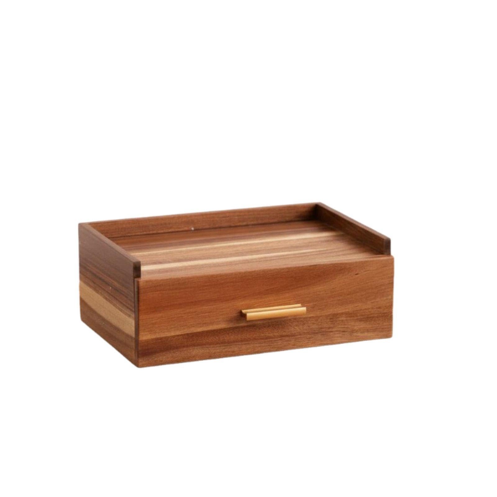 Club Bollywood®Wooden Tea Pouch Storage Box Solid Wood Tea Chest with Drawer Great Gift for Kitchen, Pantry, Office Acacia Wood|Home & Garden|Kitchen Dining & Bar|Kitchen Storage & Organization-image-3