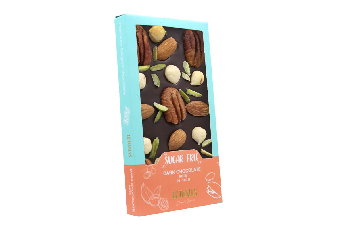 Le Damas SweetsBelgian Dark Chocolate with Nuts - Sugar Free