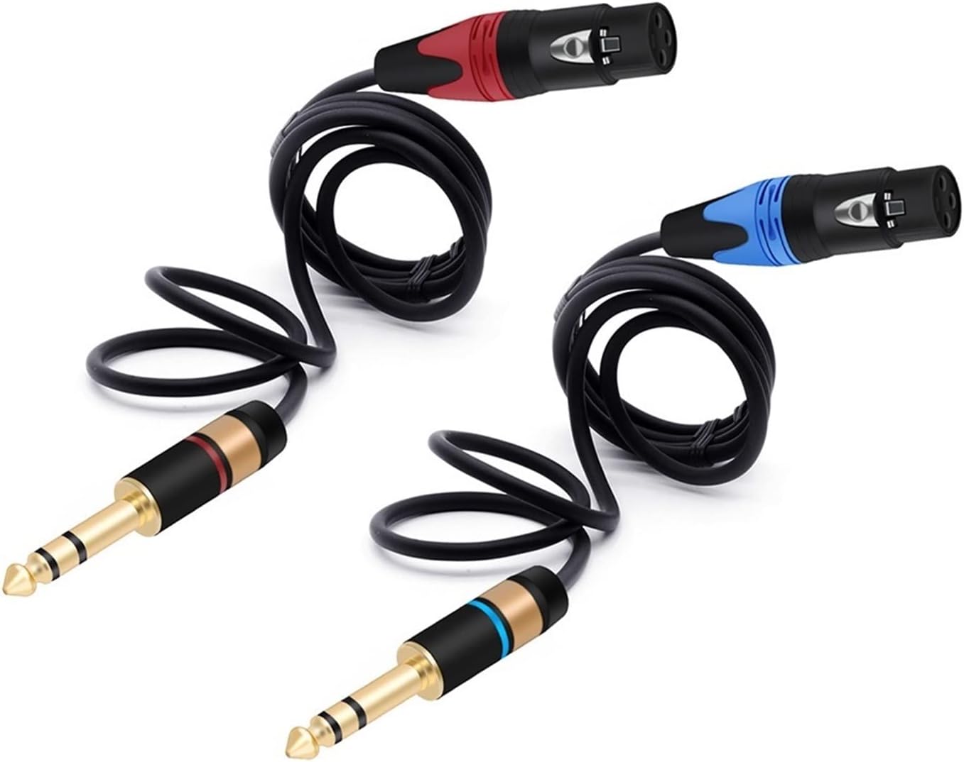 Xiaojiang Store ジャック 6.35mm/6.5mm 金メッキ 1/4 ステレオ - 3 ピン オス - XLR メス