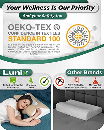 Lunix Lx2 Memory Foam Neck Pillow For Sleeping, 2 In 1 Contoured Cervical Support Pillow For Neck Shoulder Pain Relief, Orthopedic Pillows For Side Back Stomach Sleepers, Replacement Cover Included #TOP5