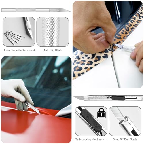 Image of ZIBUYU 9 Pcs Car Window Film Tint Tool Kit, Car Window Tint Squeegee Tool Kit Vinyl Wrap Tool Kit Automotive Tint Tool Glass Protective Film Installation Kit for Window Tint