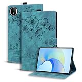 Case for Honor Pad X7 2025 8.7 inch,Pencil Slot Wallet PU Leather Case Lens Protection Magnetic Closure [Stand Function] [Card Slots] Sakura Cat Green - Image 4