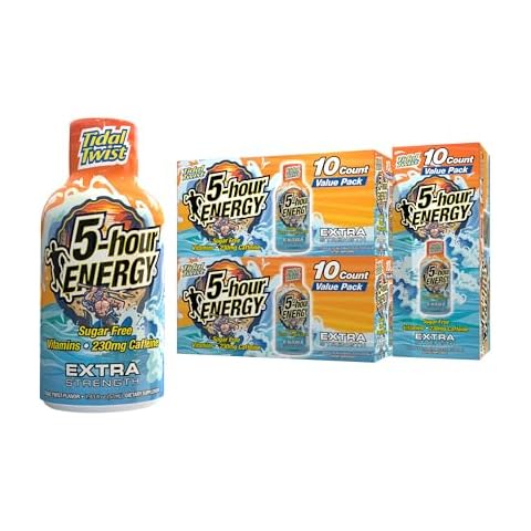 5-Hour ENERGY Shots Extra Strength, Tidal Twist - Pina Colada - 1.93 oz. 30 Count Cover