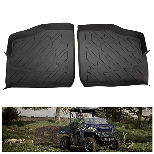 KIWI MASTER Floor Mats Compatible for 2013-2018 Polaris Ranger XP 570 900 & Full-Size Diesel Front Row TPE Floor Liners All Weather Protection Slush Mat Black
