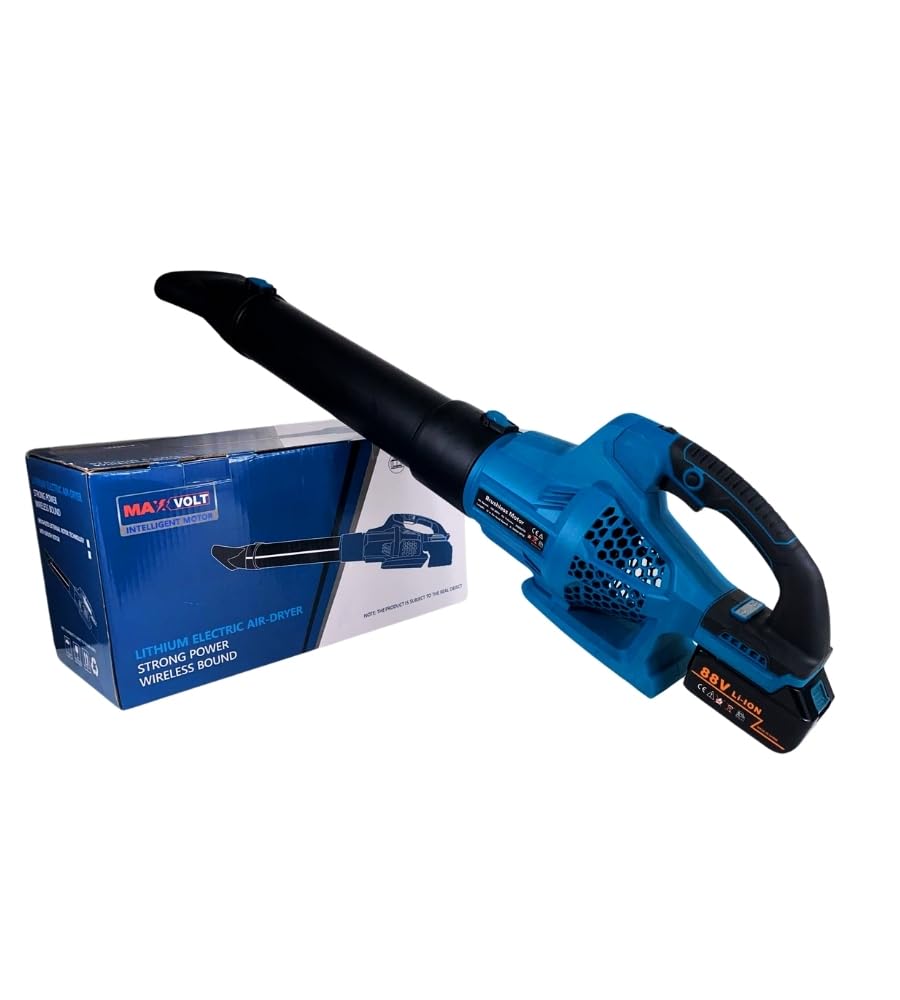 Soffiatore a Batteria, 6 Velocità Soffiatore Elettrico Portatile Senza Filo, Motore Brushless, 2 batterie Velocita Aria 160 MHP 30.000 RPM, Giardino Foglie