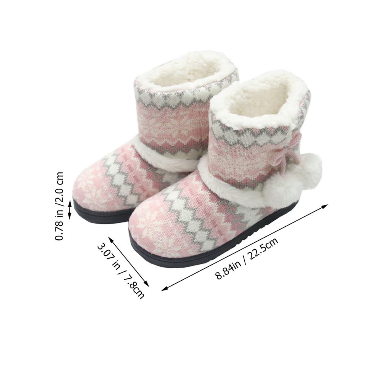 Zapatillas de Casa para Mujer Invierno con Forro de Felpa Cálido Botas de Algodón Gruesas Antideslizantes para Interiores Engrosada y Diseño Completo para los Pies Calientes