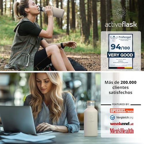 Miniatura 7 de Botella De Agua Térmica Active Flask Pajita 3 Tapones Sin Bpa - 1l 500ml Frasco Termo De Acero Inoxidable Aislamiento Vacío Cantimplora Aislada Bicicleta Deporte Caliente Fría Café Té