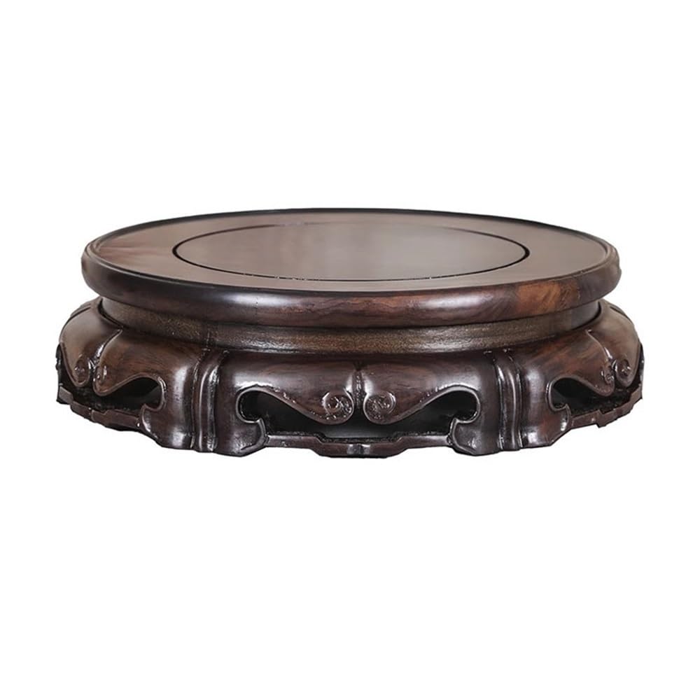 V2t9R4m7 Bonsai pot stand Rotatable Ebony Display Stand, Flowerpot Vase House Plant Round Base Holder Bonsai display stand(Large)