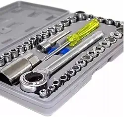 Jogo de Chaves Soquetes Sextavado com Catraca 40 Peças + Maleta: Versatilidade e Organização em um Kit Completo