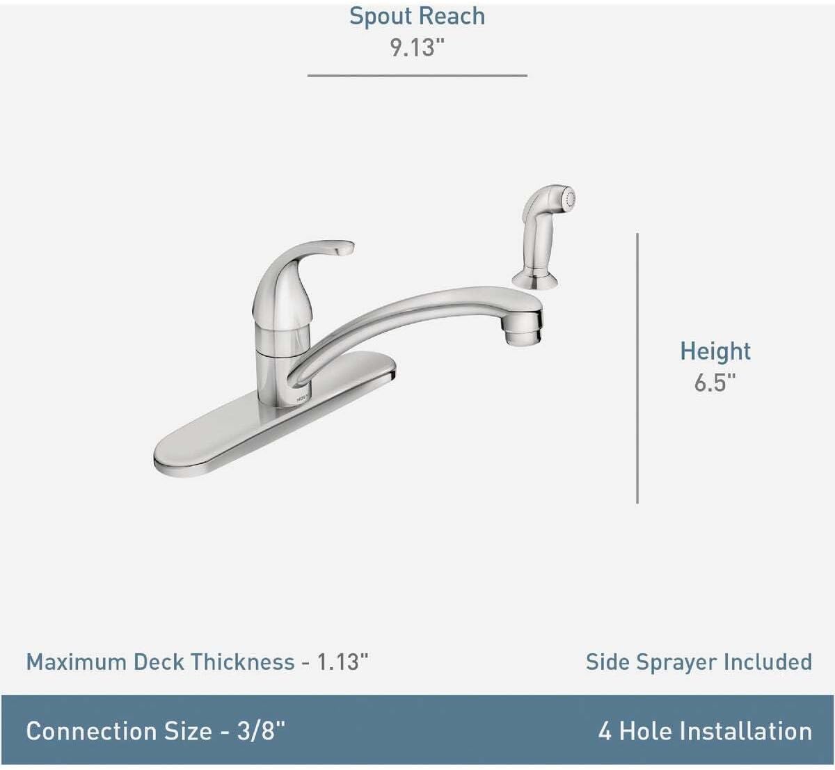 Moen 87604 Chrome 1-Handle Touch Control Kitchen Faucet - Quantity 1