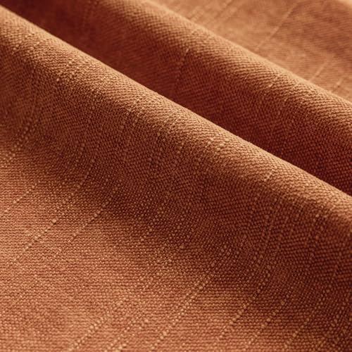 Image of Foindtower Pack of 2 Soft Textured Chenille Throw Decorative Pillow Covers Square Accent Solid Cushion Cover Cozy Neutral Farmhouse Pillow Case for Couch Sofa Bedroom Living Room 26x26 Inch,Orange