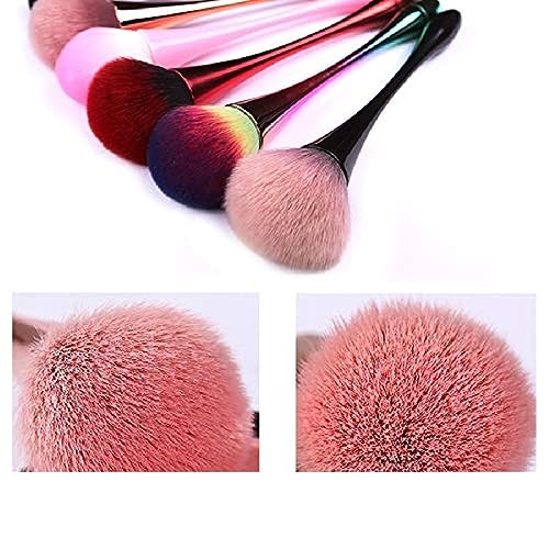 Image of Soft Nail Art Dust Remover Brush, Long Handle Manicure Tool, Makeup Powder Blush Brushes, Acrylic Gel Powder Mineral Brush(Assorted Colours)-pack off-1