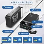 PowerBank 60000mAh Fast Charging,Battery Pack 22.5W Power Bank with USB C, Portable Charger,4 Outputs and 2 Inputs LED Display Compatible with Android Tablets iPhone etc.