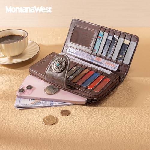 Montana West Women's Wallets Western Sunflower Wallet Women Large Capacity Credit Card Wallet Ladies Female Bifold Clutch Wallets with ID Window and Coin Purse - Image 3