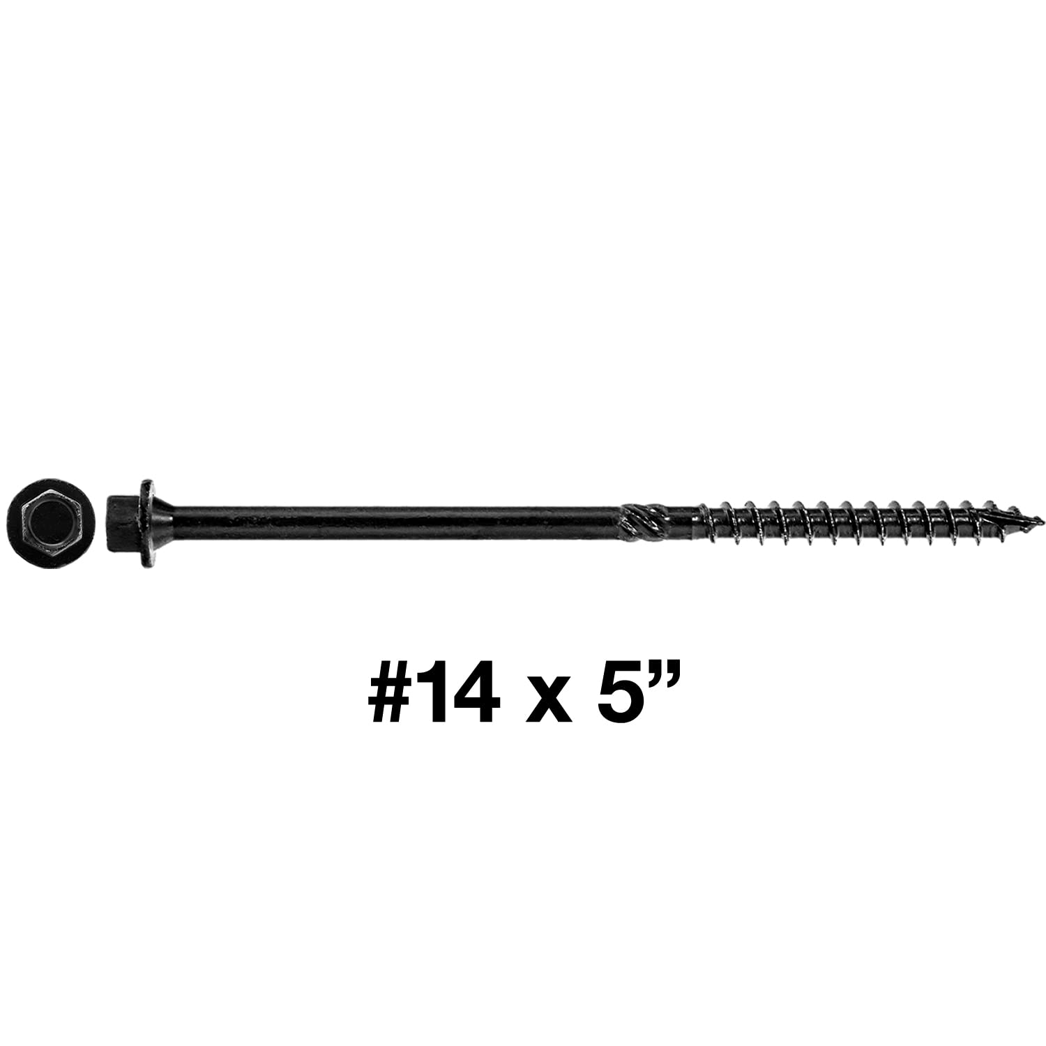 Tornillos para madera de madera negra de 14 x 12,7 cm, resistentes con revestimiento exterior, 50 tornillos