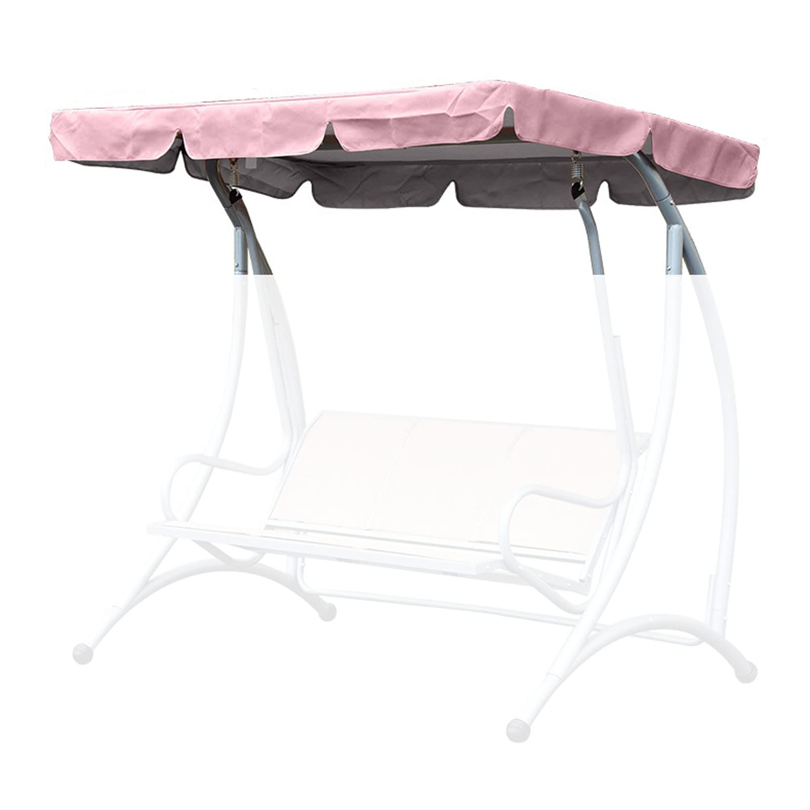 2-3 Seater Swing Canopy Replacement, Dustproof Waterproof Garden Swing Seat Canopy, Rainproof Sun Protection Swing Seat Canopy Replacement For Outdoor Garden Porch Swing ( Pink 195*125*15cm)