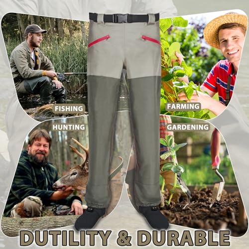 JUSTOOP Calças Wader de Cintura para Homens E Mulheres, Waders de Pesca Impermeáveis Respiráveis de