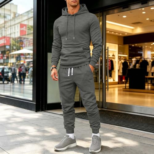 Houjibfa Mens Track Suits 2 Piece Set Hoodies And Baggy Joggers Sweatsuits - image 3