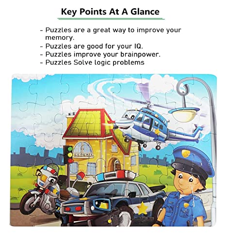 Image of MUREN Police Jigsaw Puzzle Game for Kids- Age of 5-12 Years Old- Educational and Fun Children Game-Child Learning & Creativity Game Fun Child Play (40 Pieces-Multicolor)