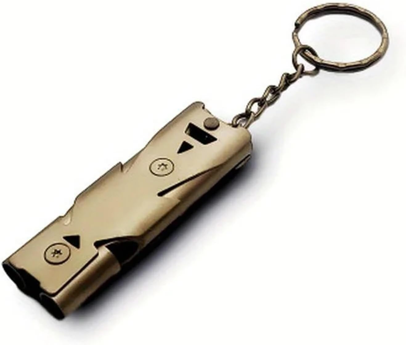 Emergency Whistle 10Pcs Stainless Whistle Double Tube Lifesaving Emergency SOS Keychain Whistle Keyring for Survival Outdoor Hiking Camping