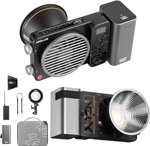 ZHIYUN MOLUS X100 COMBO 高パワーポケットライト 100W COB撮影ライト 2700-6500K TYPE-C対応 APP制御可能 ポートレート撮影/インタビュー/静物撮影/広告照明/TIKTOK/YOUTUBEなどに対応 (X100コンボ)「一年保証」