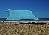 Neso Tents Gigante Beach Tent, 8ft Tall, 11 x 11ft, Biggest Portable Beach Shade, UPF 50+ Sun Protection, Reinforced Corners and Cooler Pocket (Aqua Fronds)