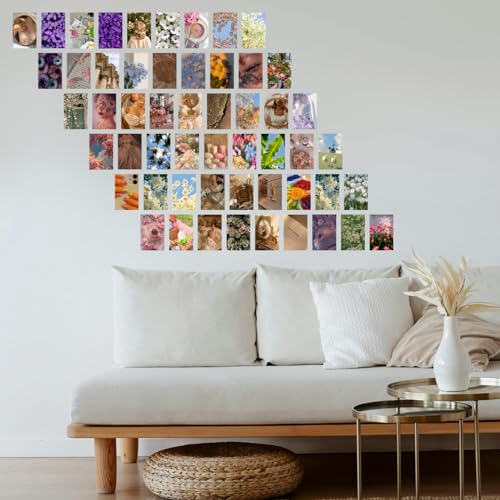 Image of SAW Floral Wall Posters Pack of 54 | 4x6 Inch Aesthetic Flower Collage Posters | Vintage Botanical & Nature Artwork for Wall Decor | Decorative Posters for Bedroom, Living Room, Home & Office
