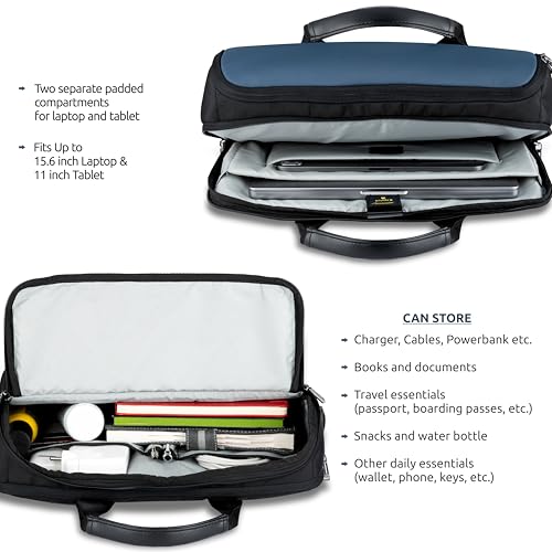 ELMIRA Laptop Messenger Bag for Men – Waterproof Reversible Polyester, 360° Padded Executive Laptop Side Bag with 4 Compartments3