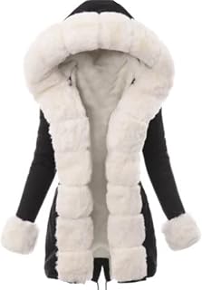 Baiomawzh Women's Fleece Jacket with Hood in Classic Fit Plush Jacket Casual Transition Jacket Suede Long Sleeve Elegant Oversize Faux Leather Jacket Thick Lightweight Fleece Hoods Teddy Fur