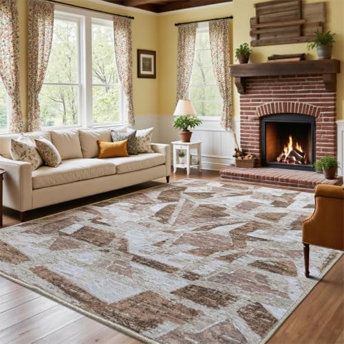 8X10 Area Rugs for Living Room Bedroom,Modern Abstract Large Carpet