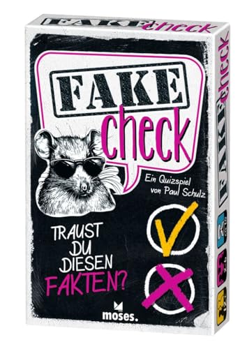 moses. Fake Check, schnelles Fakten Quiz für gesellige Spieleabende, Wahr- oder Falsch-Spiel für Fake-Checker, Quizspaß mit 244 Fakten, Kartenspiel ab 12 Jahren, Schwarz