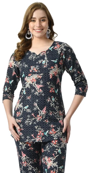 Image of Amazon Brand -Bhumante Women's Deluxe Shirts and Shorts Top Nightwear Set - Effortless Elegance and Supreme Comfort for a Dreamy Night's Rest