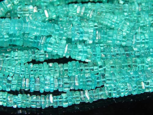 Apatite perles heishi carrées lisses en pierre naturelle 5x4mm pour création bijoux