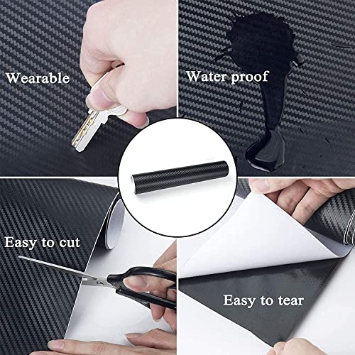 Image of HOME13 Black 3D Carbon Fiber Vinyl Wrap Car & Bike DIY Wrap Sheet Roll Film Sticker Decal Rated for Automotive Use (12 x 72, 3D Black Carbon)