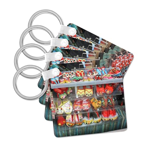 3dRose, Colorful Shoes for Children from Suzhou, China Photo by Rhonda Albom, set of 4 Key Chains