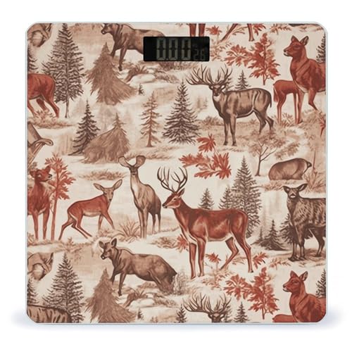 Báscula digital de vidrio templado Animal Wilderness Bear Deer