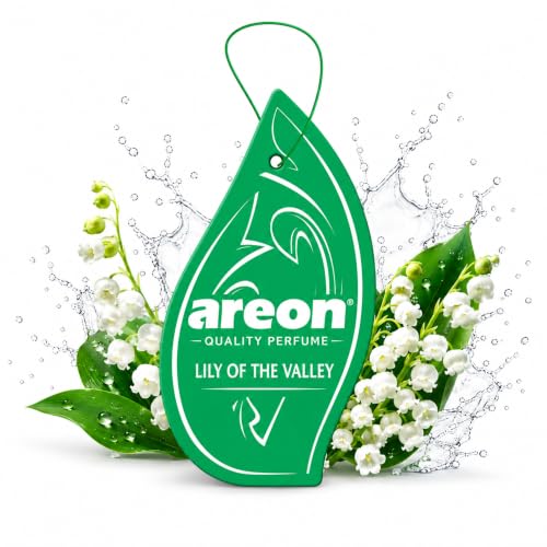 Image of AREON MA33 Hanging Best Car Air Freshener Lily of the Valley Scent, Paper Hanging Ornaments, Long Lasting Scent for Car or Home 12 Pack