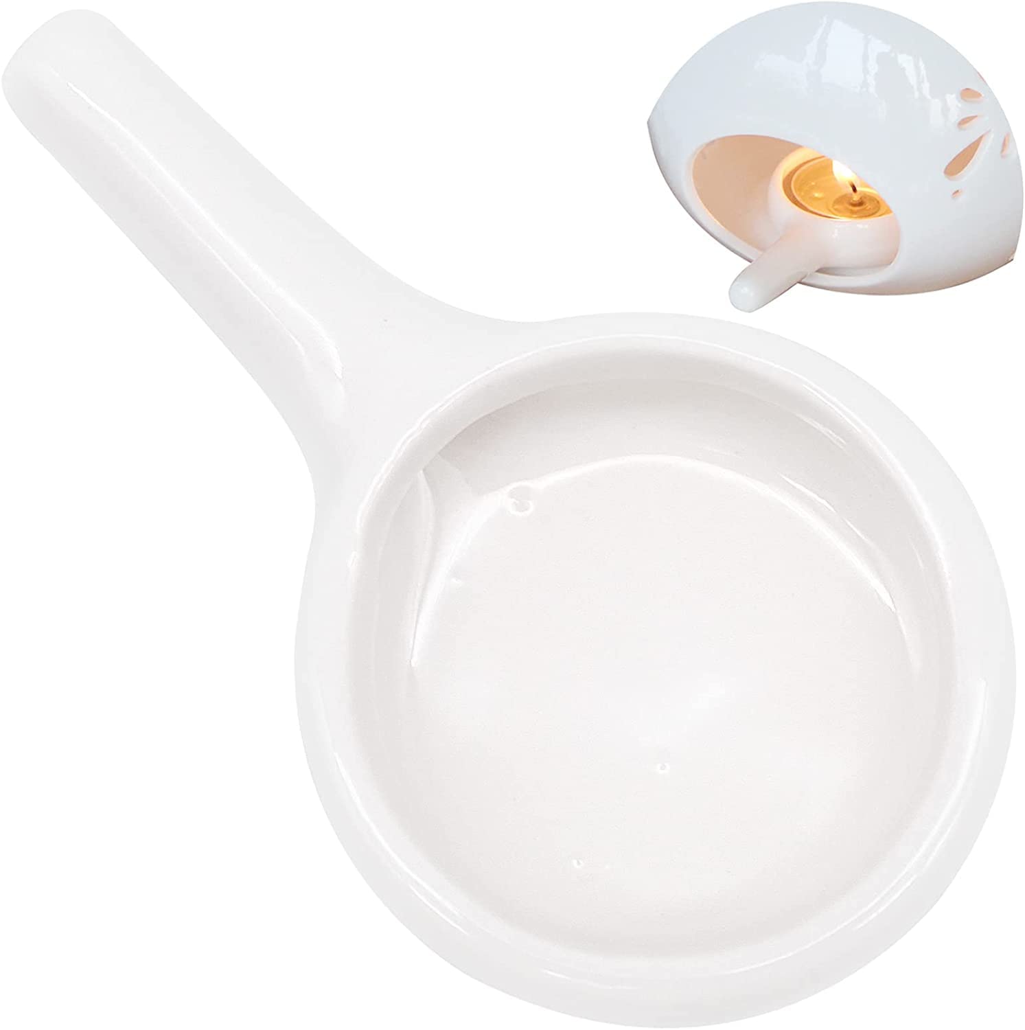 AAPIE Brûleur de Cire en céramique Chauffe-Cire de Bougie carrée avec Motif de Fleur Chauffe-Cire Lampe à Huile Essentielle pour la décoration intérieure Spa Yoga