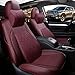 Coperchio del Sedile Auto di Highlander, Five Seat all Inclusive Comodo Coperchio di Seggiolino per Auto in Pelle Respiribile Traspirante Tutte Le Stagioni con Memory Poggiatesta,Burgundy,2022