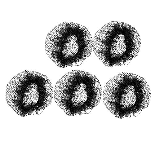 Cestval Invisible Bun Hair Net Classic Hair Mesh Dancewear Ballet Bridal Accessories for Girls Women Use 5PCS Black